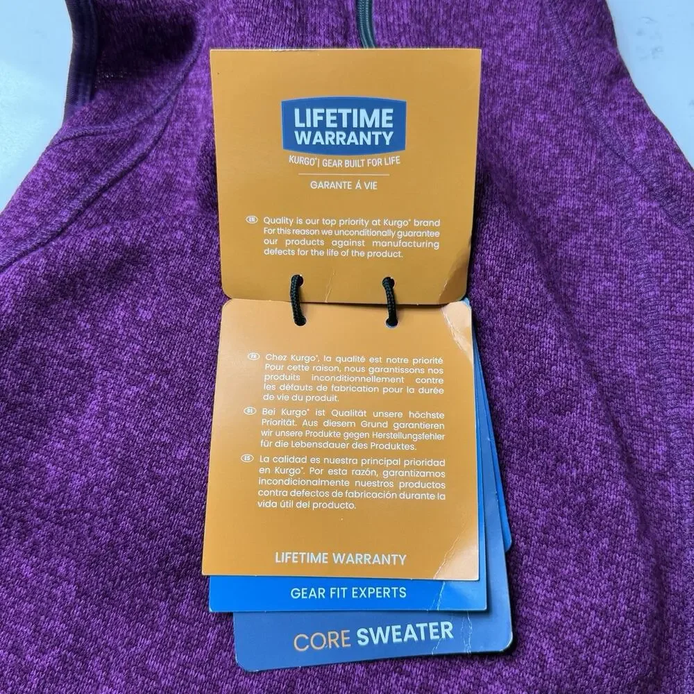 Kurgo K9 Core Dog Sweater M Heather Violet NWT Fleece Jacket Harness Access New